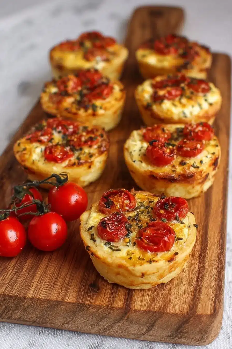 Mini quiches feta et tomate cerise, délicieuses bouchées apéritives