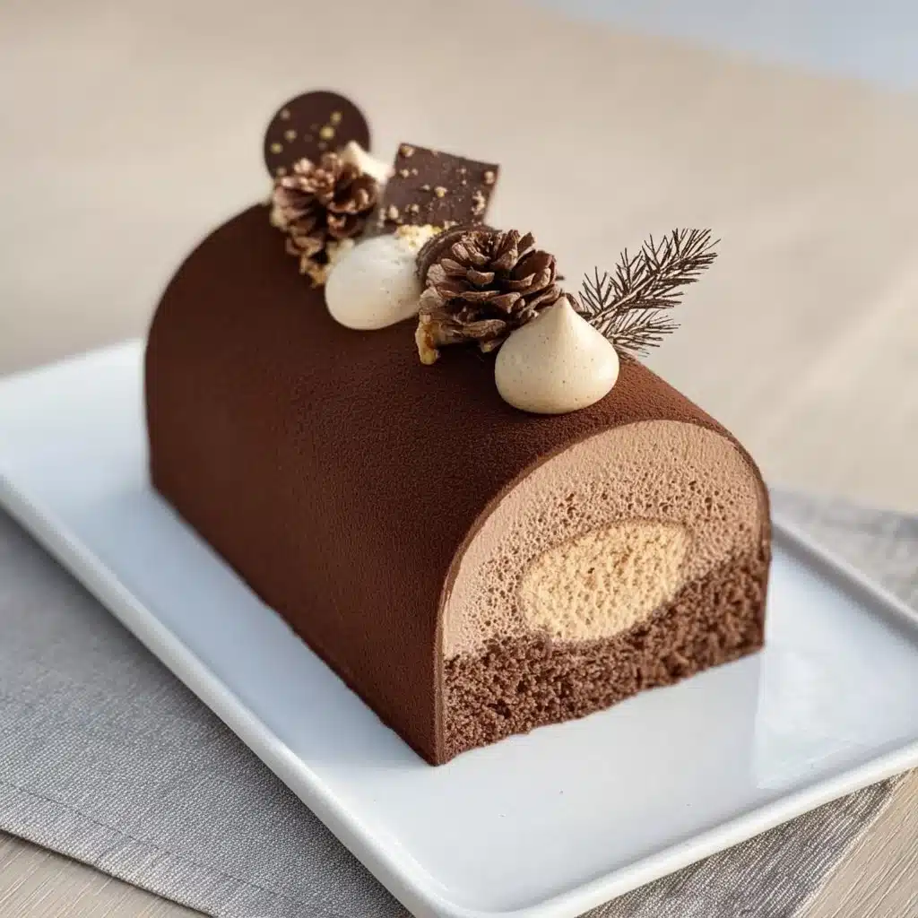 Recette de Bûche ultra gourmande avec une décoration festive et appétissante