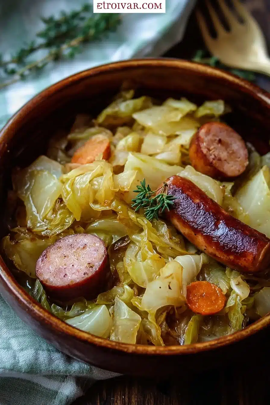Chou braisé aux saucisses - un plat savoureux et réconfortant