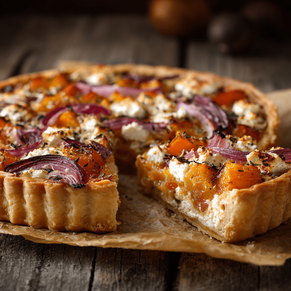 Tarte rustique potimarron feta oignon rouge – recette automnale maison