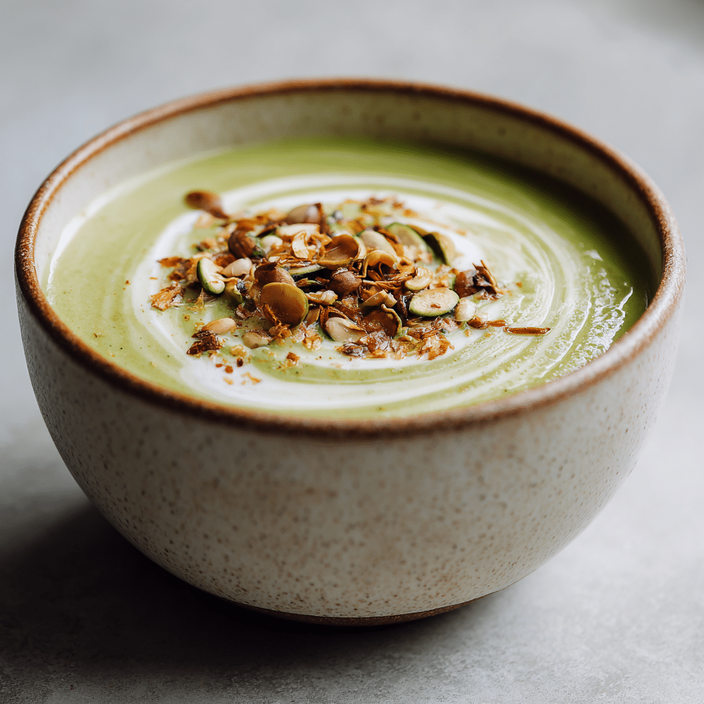 Velouté de courgettes, ail et oignon – soupe légère et onctueuse