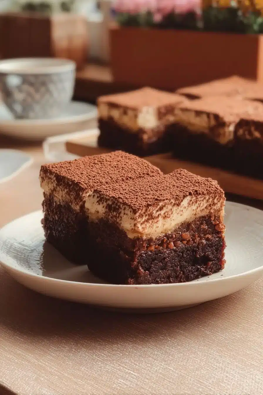 Brownies façon tiramisu, une délicieuse fusion de chocolat et café