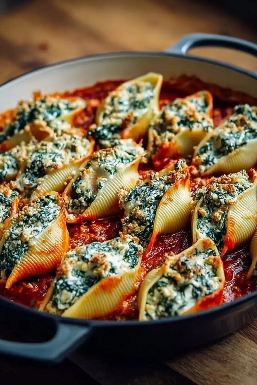 Coquilles farcies aux épinards et ricotta, un plat gourmet délicieux