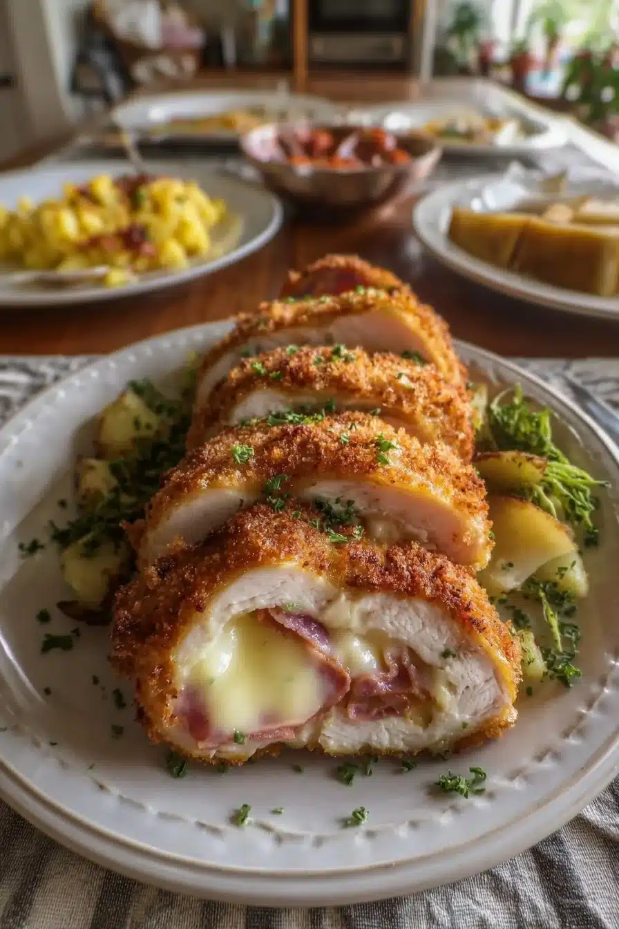 Cordon Bleu de Poulet croustillant et savoureux avec garniture