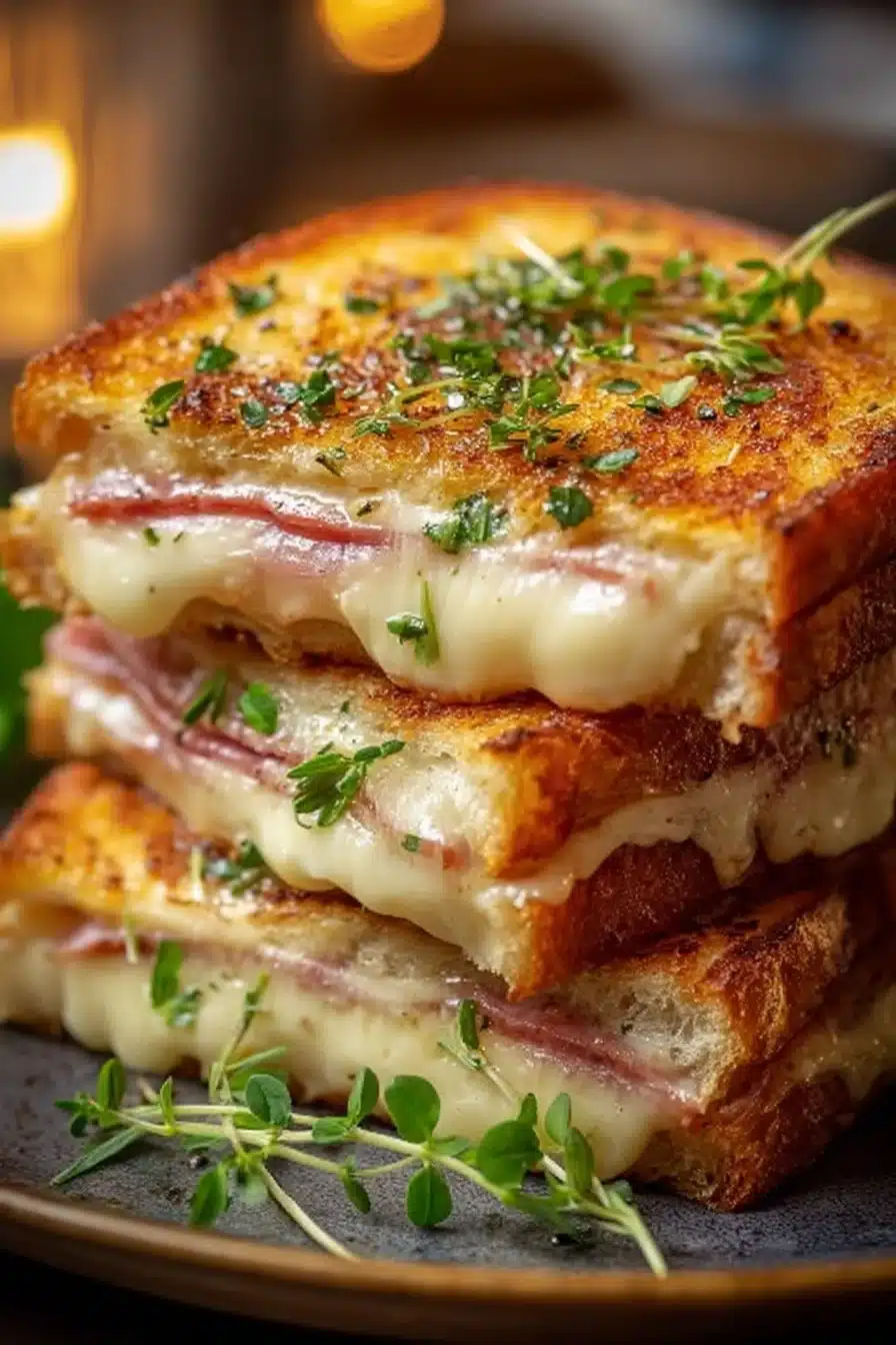 Recette de Croque-Monsieur à l'Italienne avec fromage et jambon