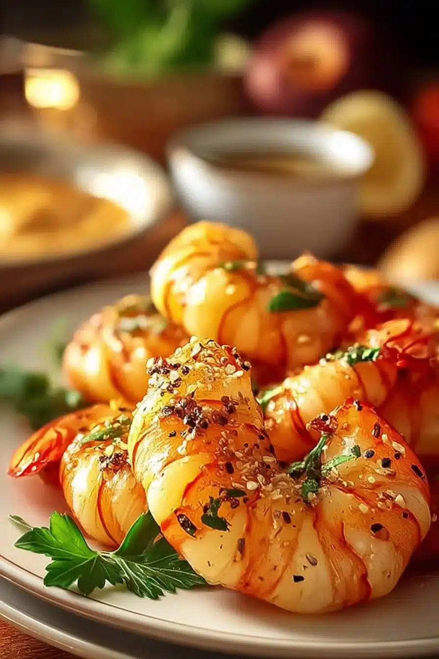 Feuilletés aux crevettes dorés et croustillants, parfaits pour un apéritif.