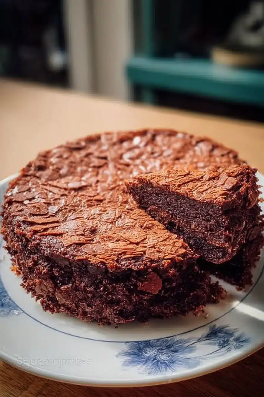 Gâteau au chocolat croustillant avec une texture délicieuse et fondante