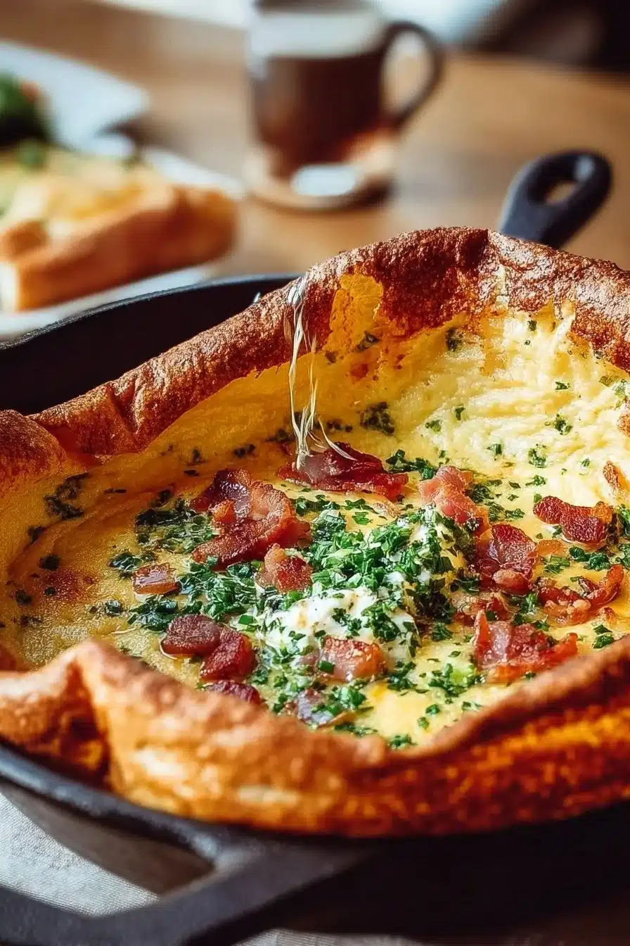 Gâteau néerlandais au cheddar et bacon, savoureux et délicieux