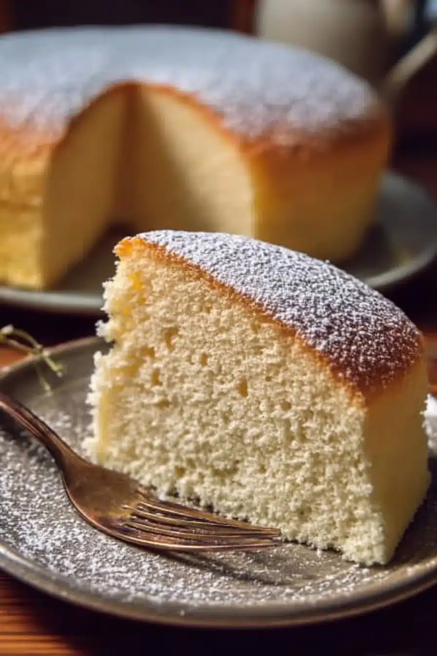 Gâteau Nuage Japonais délicat et moelleux sur une assiette