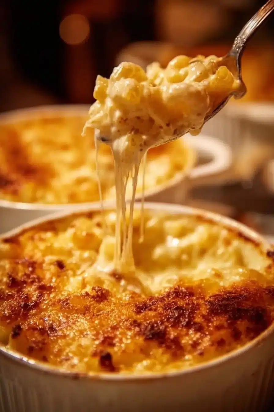 Gratin de macaroni de Paul Bocuse, plat crémeux et savoureux.