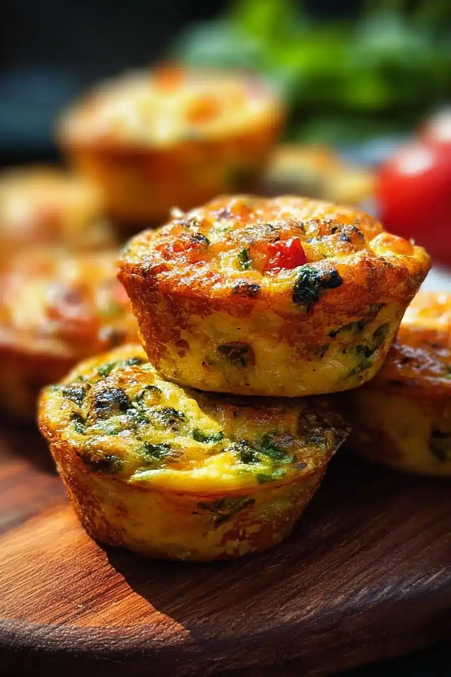 Muffins aux œufs et légumes prêts à être servis