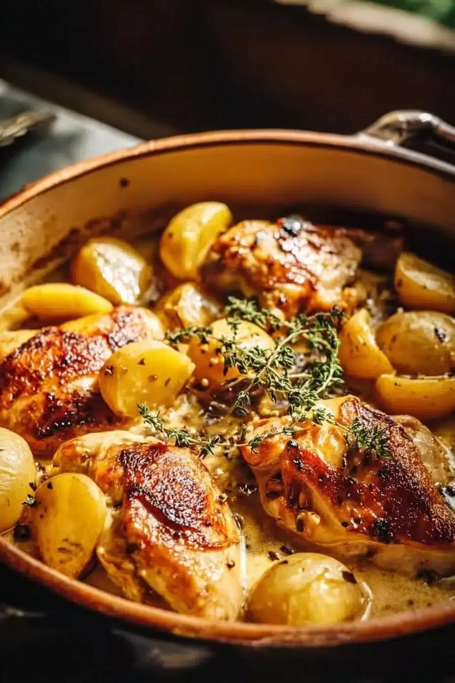 Recette savoureuse de poulet à la Normande avec cidre et crème