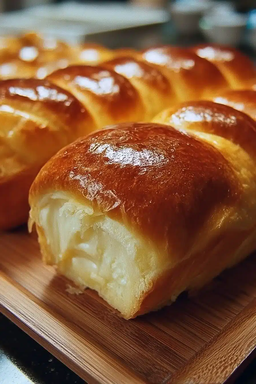 Brioches au yaourt moelleuses dorées et appétissantes sur une assiette