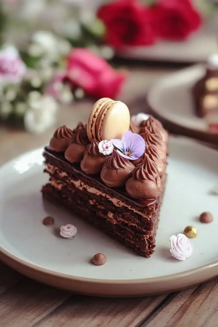 Coeur dacquoise chocolat au ganache Carambars - dessert délicieux et gourmand