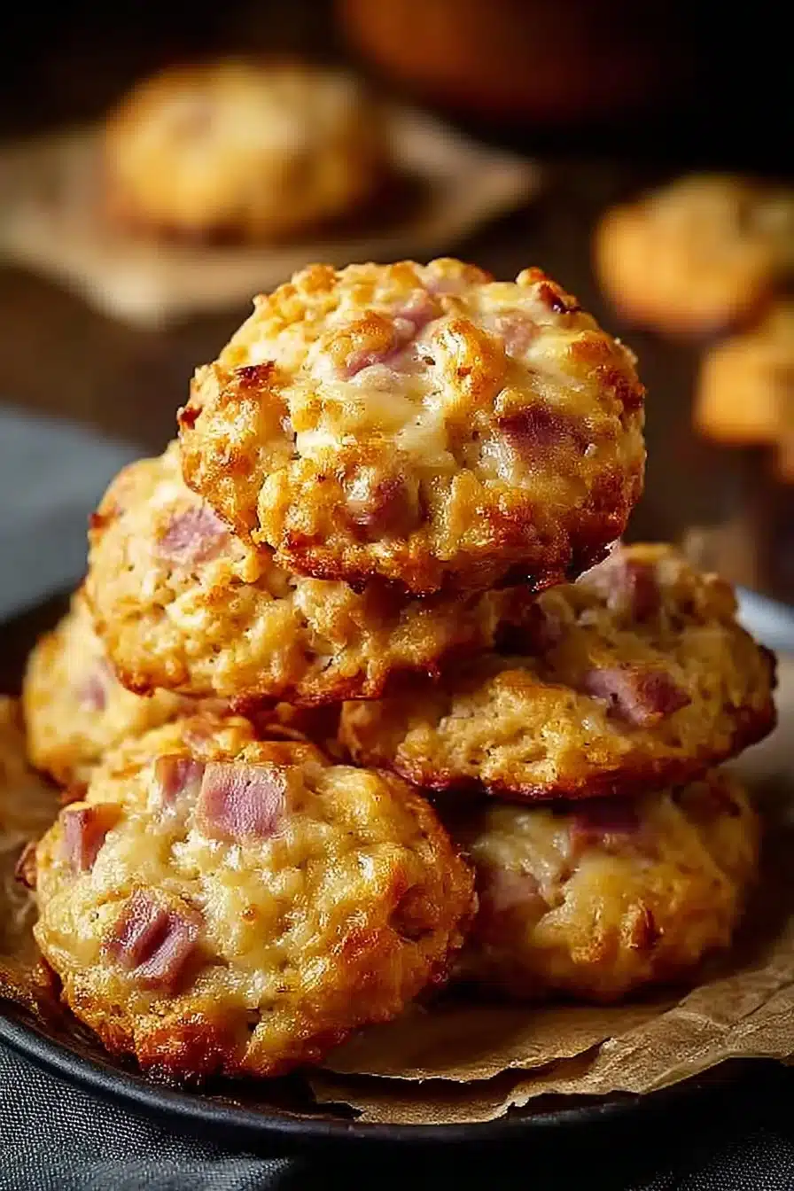Cookies salés au jambon de dinde et fromage, une collation gourmande