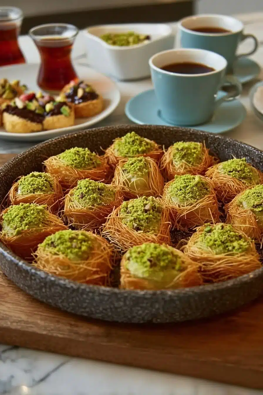 Kataifi au Chocolat avec pistaches, un dessert typique de Dubaï