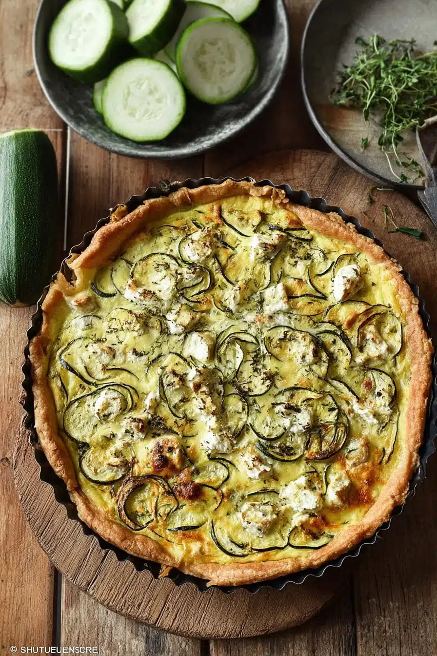 Quiche courgette et chèvre délicieuse et savoureuse à déguster