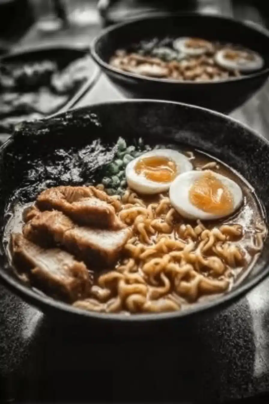 Bol de Ramen au Poulet facile et délicieux, prêt à être dégusté