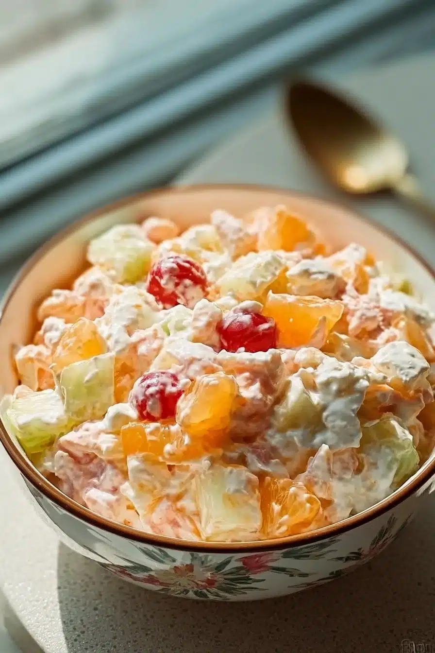 Plat de Salade Ambroisie avec des fruits et légumes frais