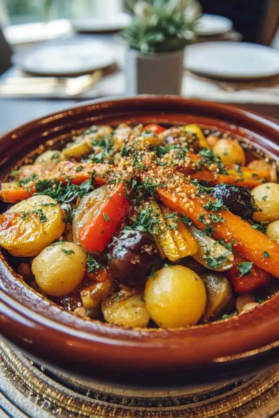 Tajine de Légumes d’Automne avec légumes colorés et épices savoureuses