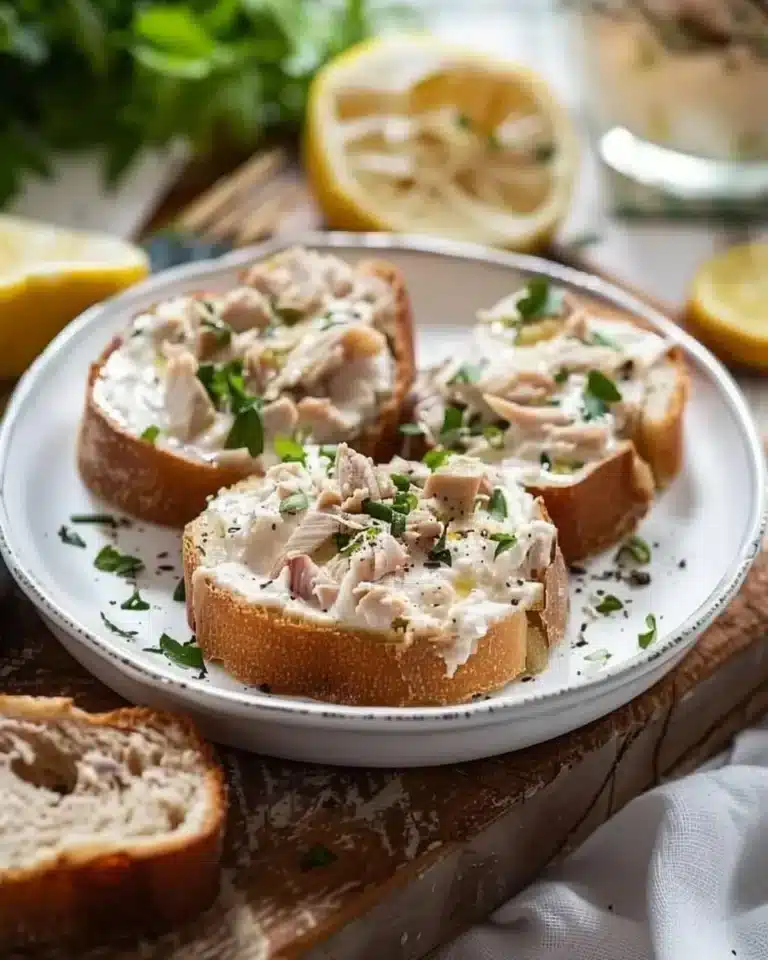 Crème au thon apéro servie dans un bol avec des légumes croquants