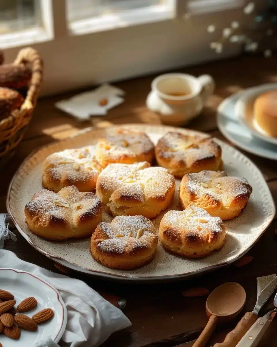 Financiers moelleux à la poudre d’amande sur une assiette