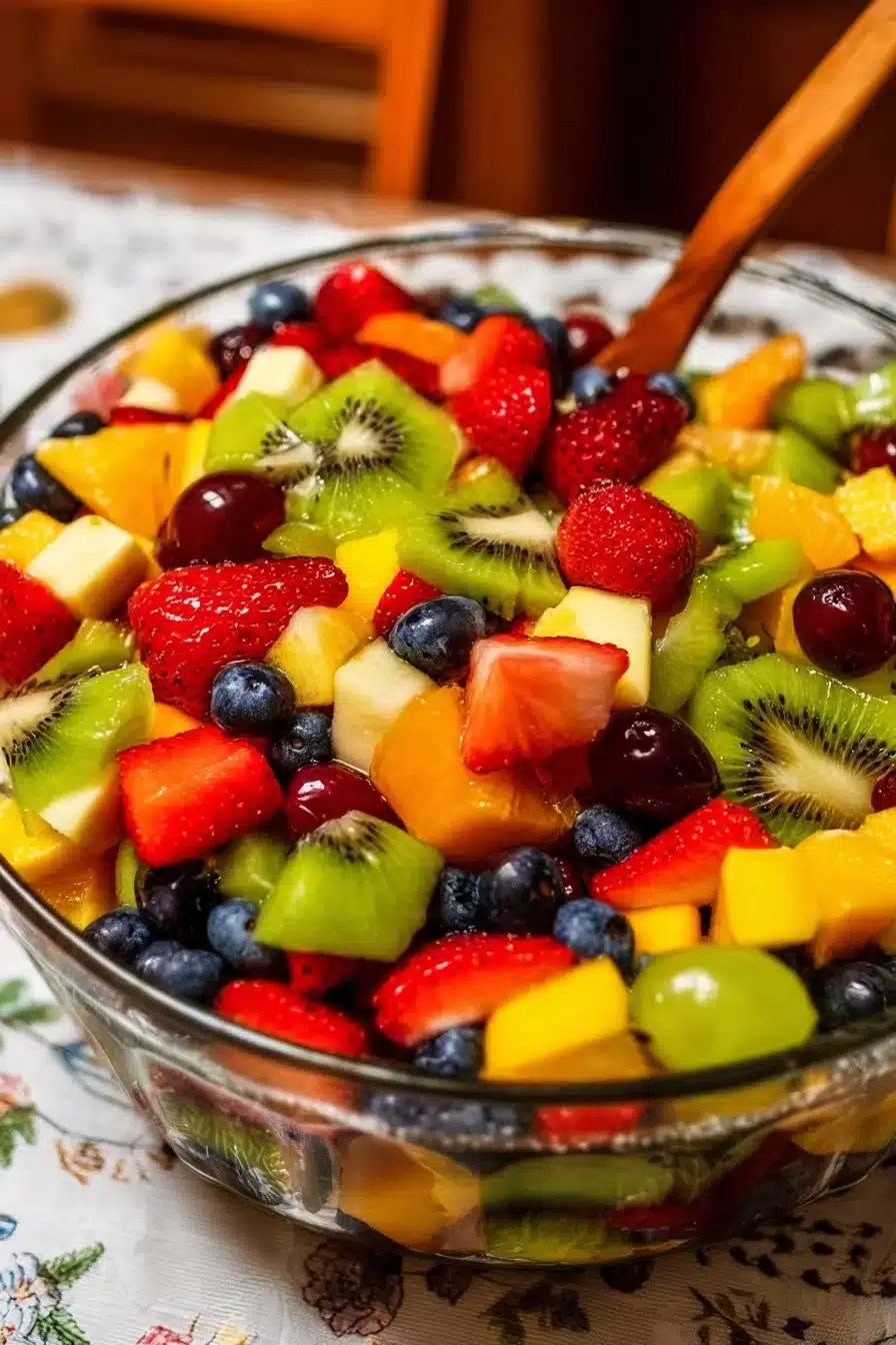 Assiette colorée de la meilleure salade de fruits