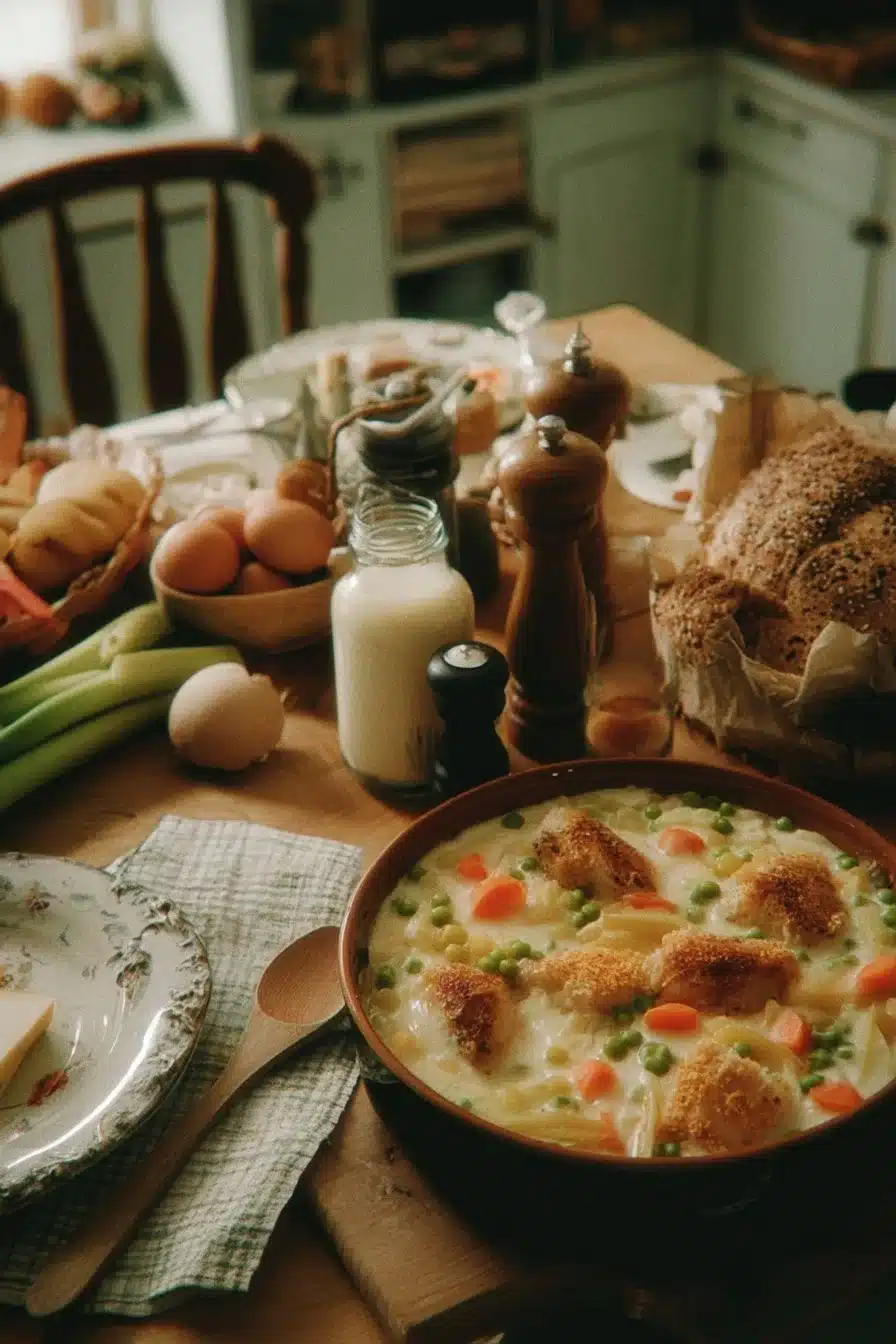 Ragoût de poulet réconfortant avec légumes et herbes fraîches