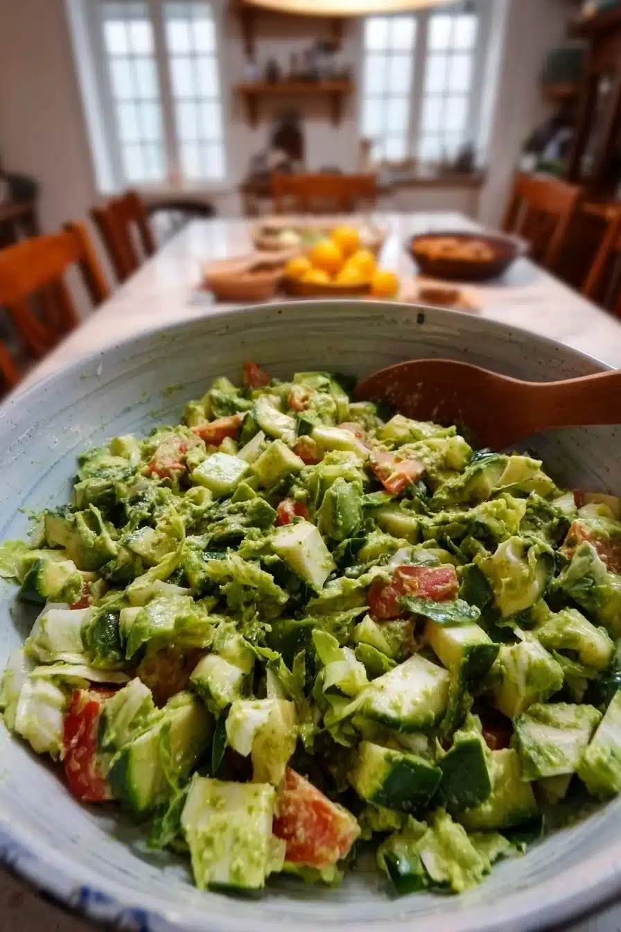 Salade riche en légumes de la Déesse Verte, colorée et saine.