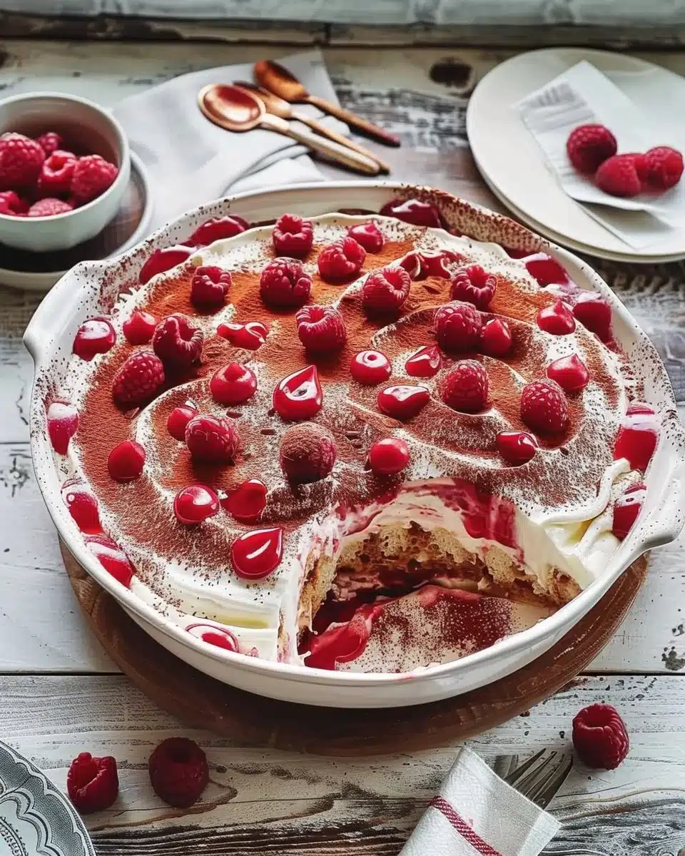 Tiramisu crémeux à la framboise, un dessert délicieux et fruité