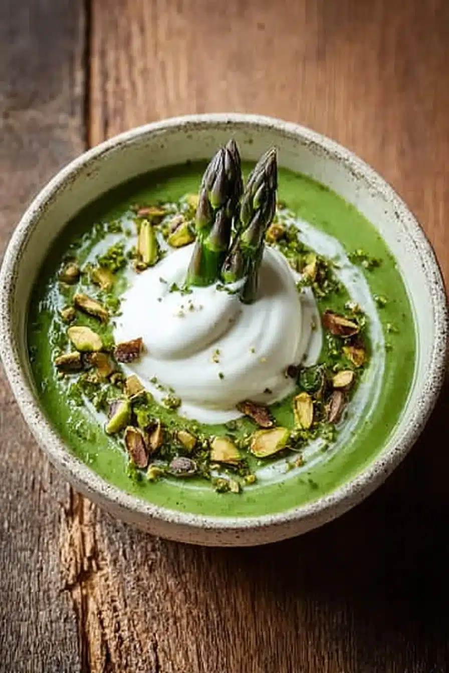 Velouté crémeux d'asperges vertes, un plat savoureux et healthy