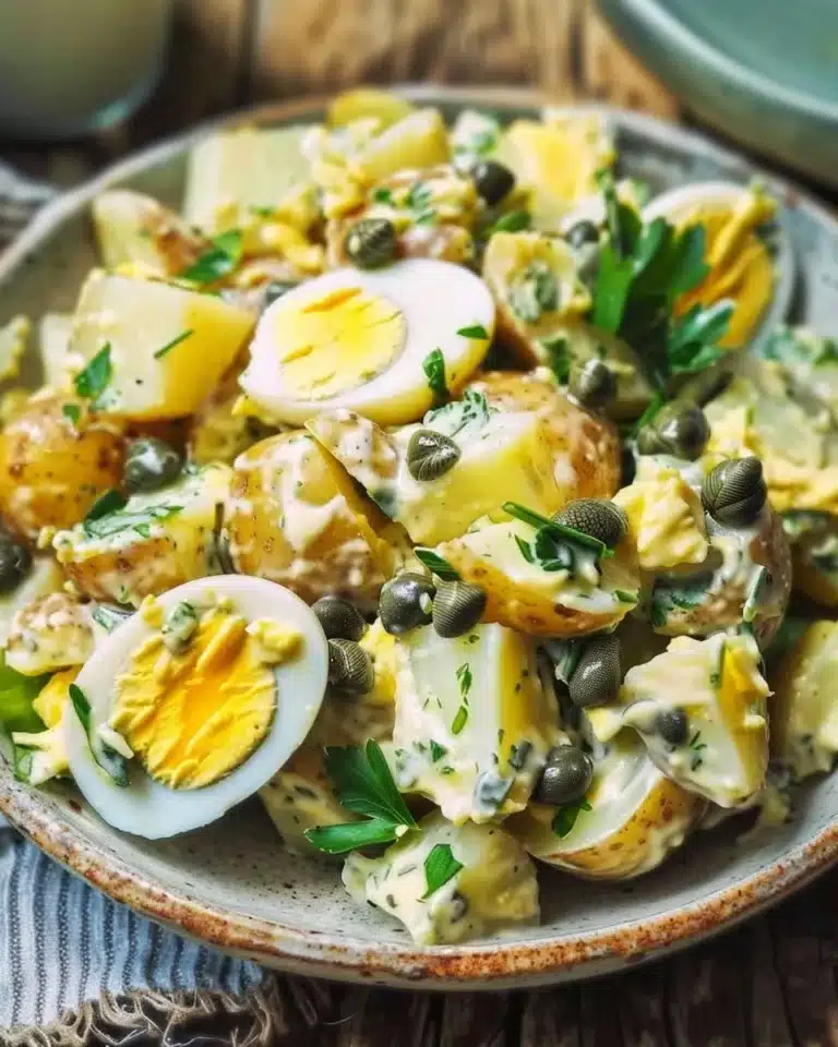 Salade pommes de terre avec œufs et câpres