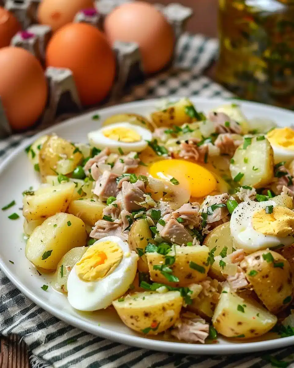 Salade thon et pommes de terre, recette fraîche et délicieuse